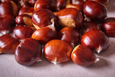 High angle view of fruits on table