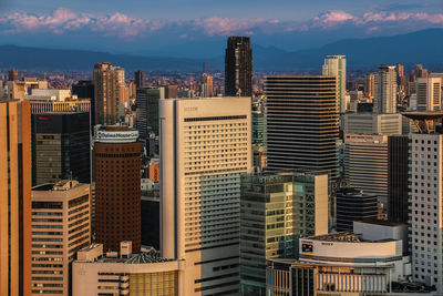 View of skyscrapers in city