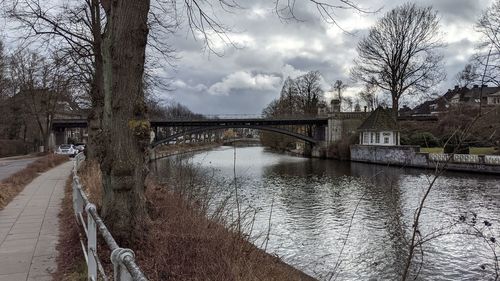 Bridge over river against sky