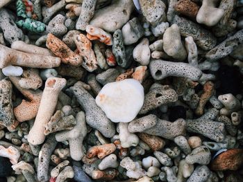 High angle view of stones