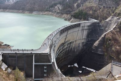 High angle view of dam