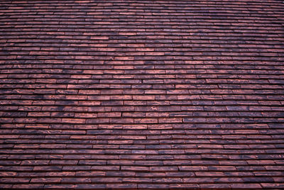 Full frame shot of red brick wall
