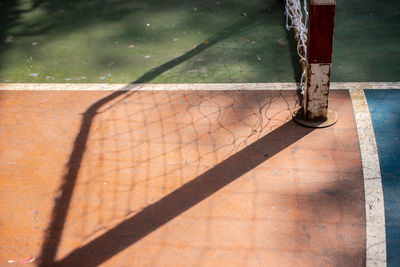 High angle view of basketball hoop on sunny day