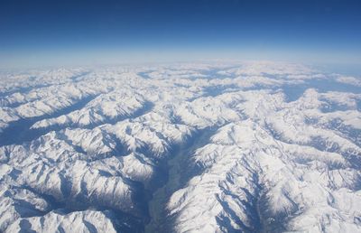 Snow covered rocky mountains