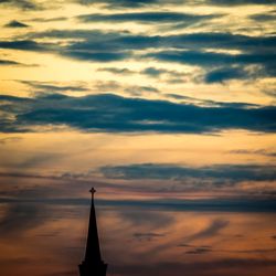 Scenic view of cloudy sky at sunset