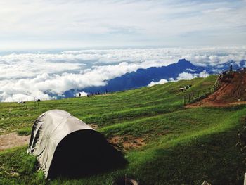 Scenic view of mountains against sky