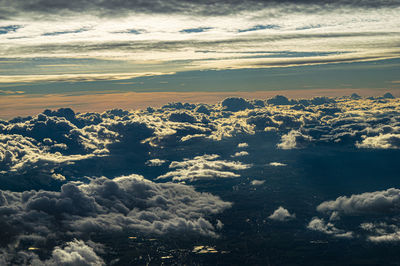 Aerial view of cloudscape during sunset