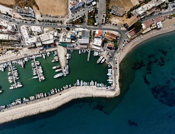 High angle view of swimming pool at beach