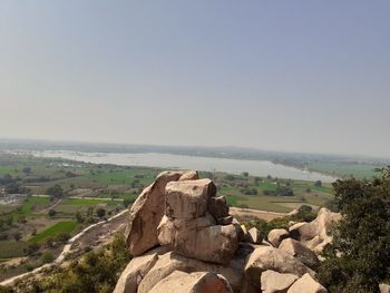 Scenic view of landscape against clear sky