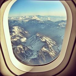 Aerial view of snowcapped mountains