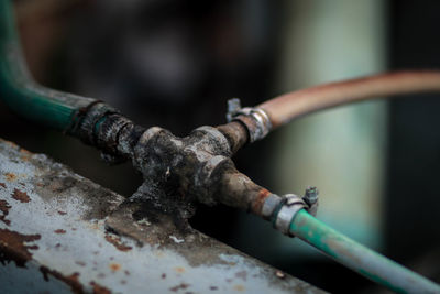 Close-up of rusty pipe