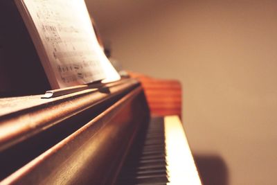 Close-up of piano keys