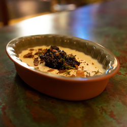 Close-up of food in bowl on table