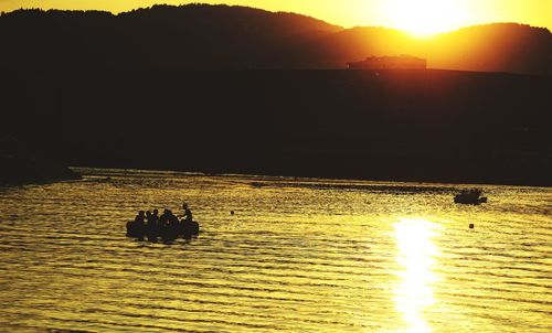 Scenic view of sunset over river