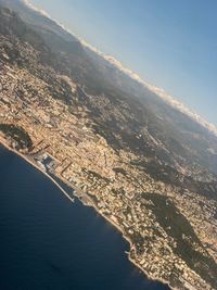 Aerial view of sea against sky