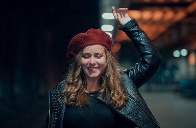 Portrait of smiling young woman