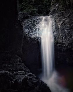 View of waterfall in forest