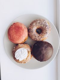 High angle view of breakfast in plate