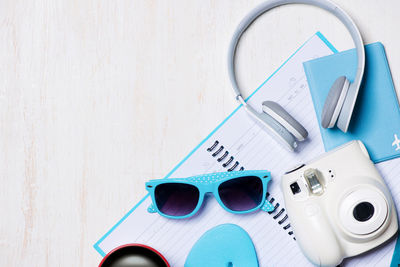 High angle view of sunglasses on table