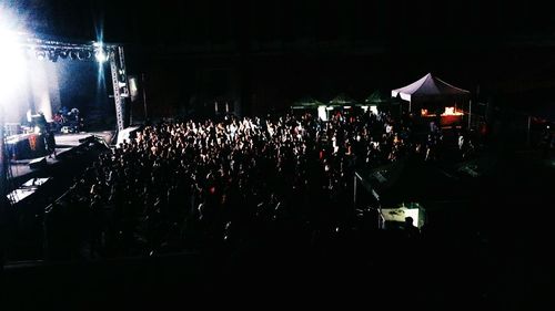 View of illuminated city at night