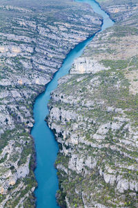 Aerial view of the canyon of the krka river