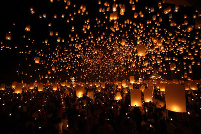 Lanterns at night