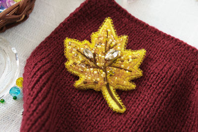 High angle view of christmas decoration