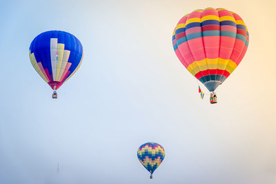 Low angle view of colorful balloons