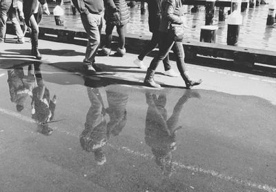 Woman standing in city