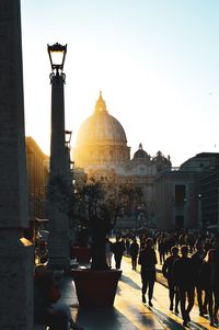 Group of people in front of building