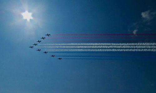 Airplane flying in sky