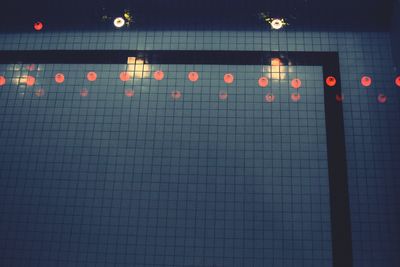 Close-up of illuminated lighting equipment
