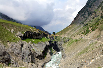 Scenic view of mountains against sky