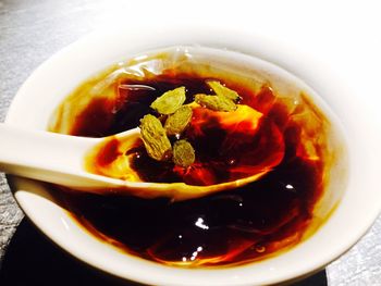 Close-up of meal served in bowl