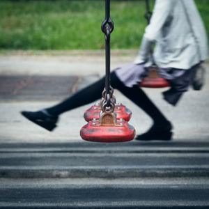 Low section of swing in park
