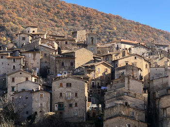 Aerial view of townscape against sky