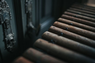 Close-up of piano keys