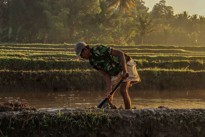 Man working in farm