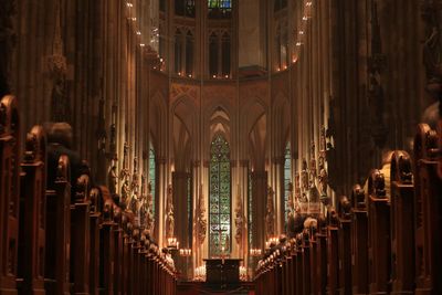 Low angle view of architectural columns in church