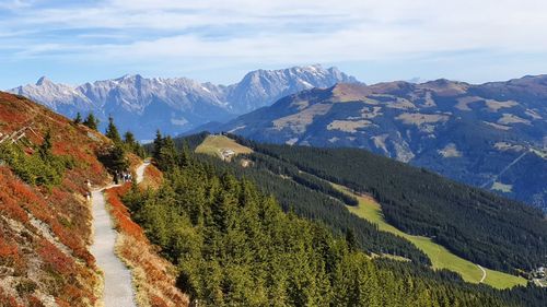 Scenic view of mountains against sky