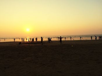 Scenic view of sea at sunset