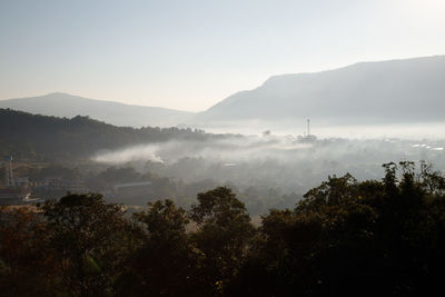 Mountains and beautiful fog in the morning at phu ruea, loei province, thailand 