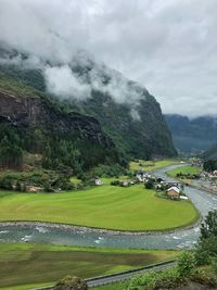 Scenic view of lake landscape against sky