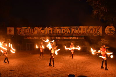 Group of people at night