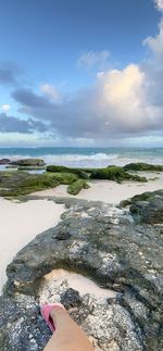 Scenic view of beach against sky