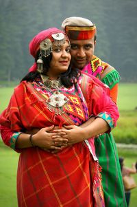 Portrait of couple wearing traditional clothing