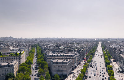 Streets of paris from high angle view