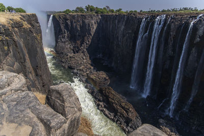 Scenic view of victoria waterfall