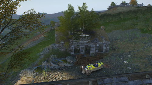 High angle view of abandoned boat by trees