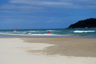 Scenic view of beach against sky